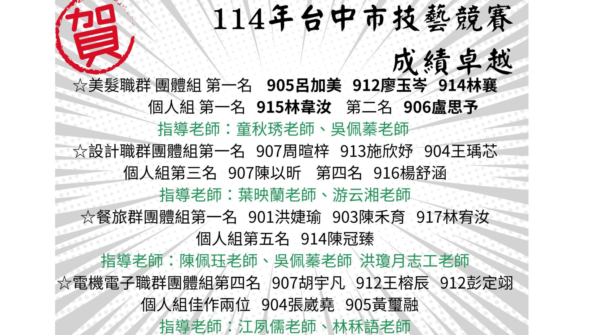 連結到技藝競賽得獎